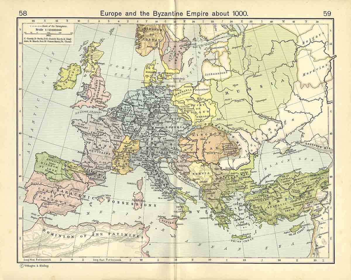 byzantine empire map 1000 ce
