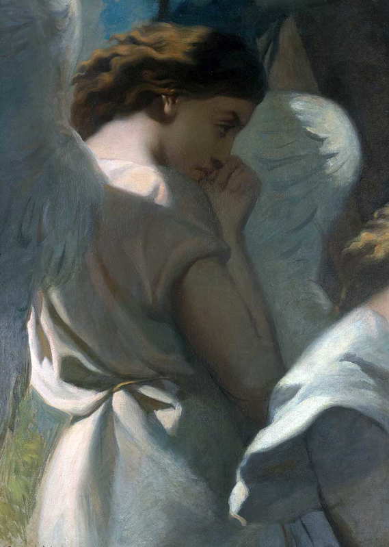 chasseriau an angel praying in the garden of olives painting
