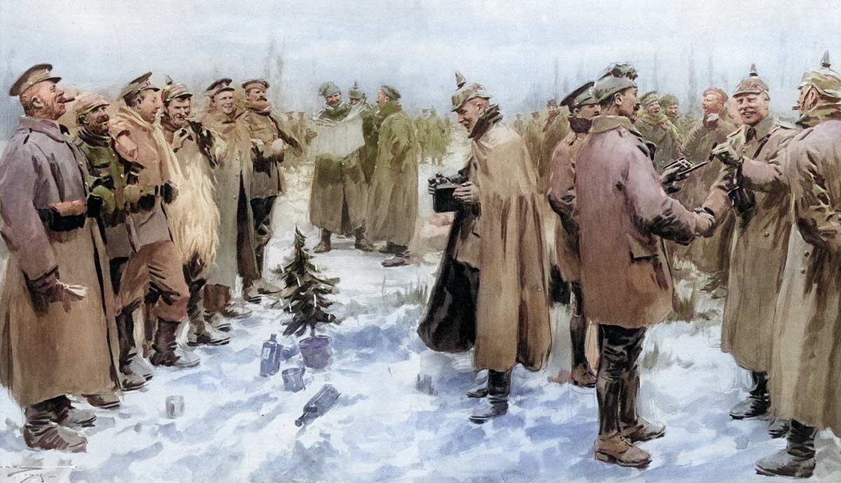Christmas Truce of 1914 during World War I.