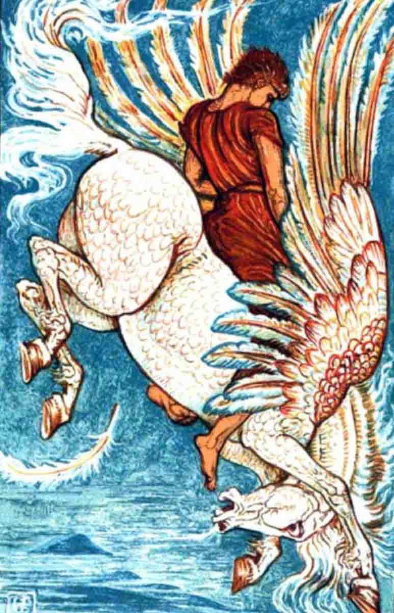 crane chute bellerophon pegasus illustration