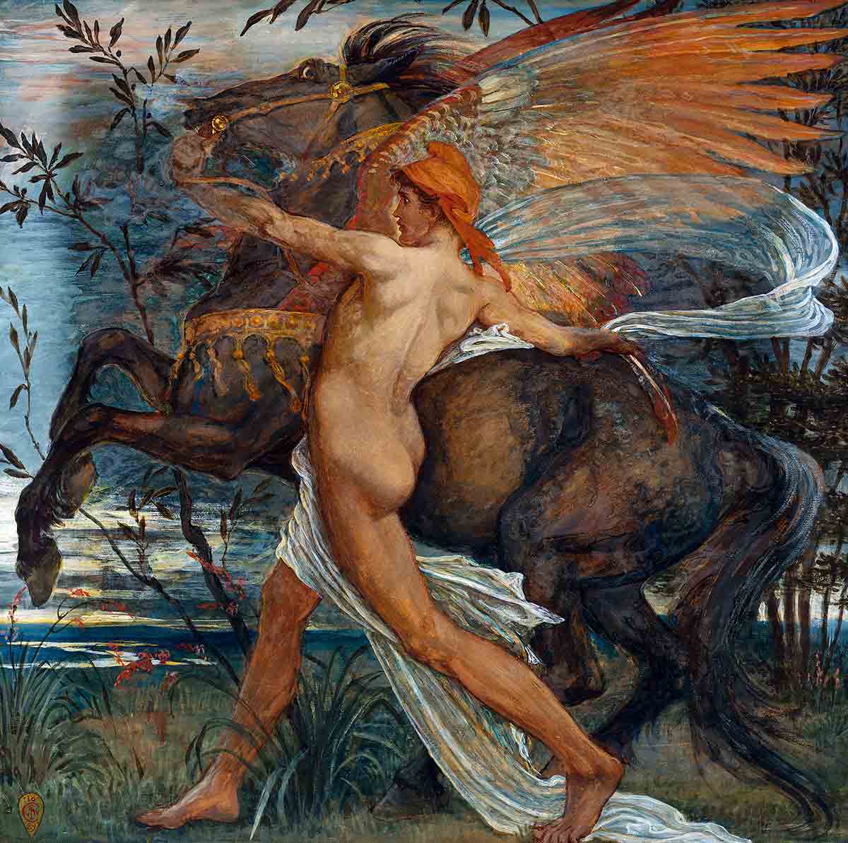crane pegasus painting