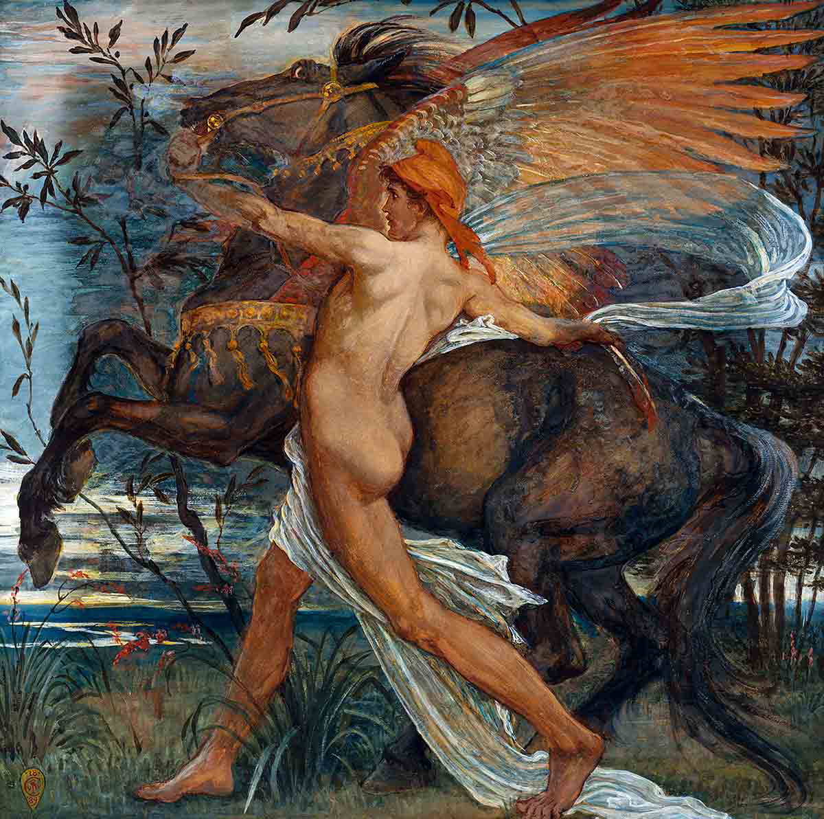 crane pegasus painting