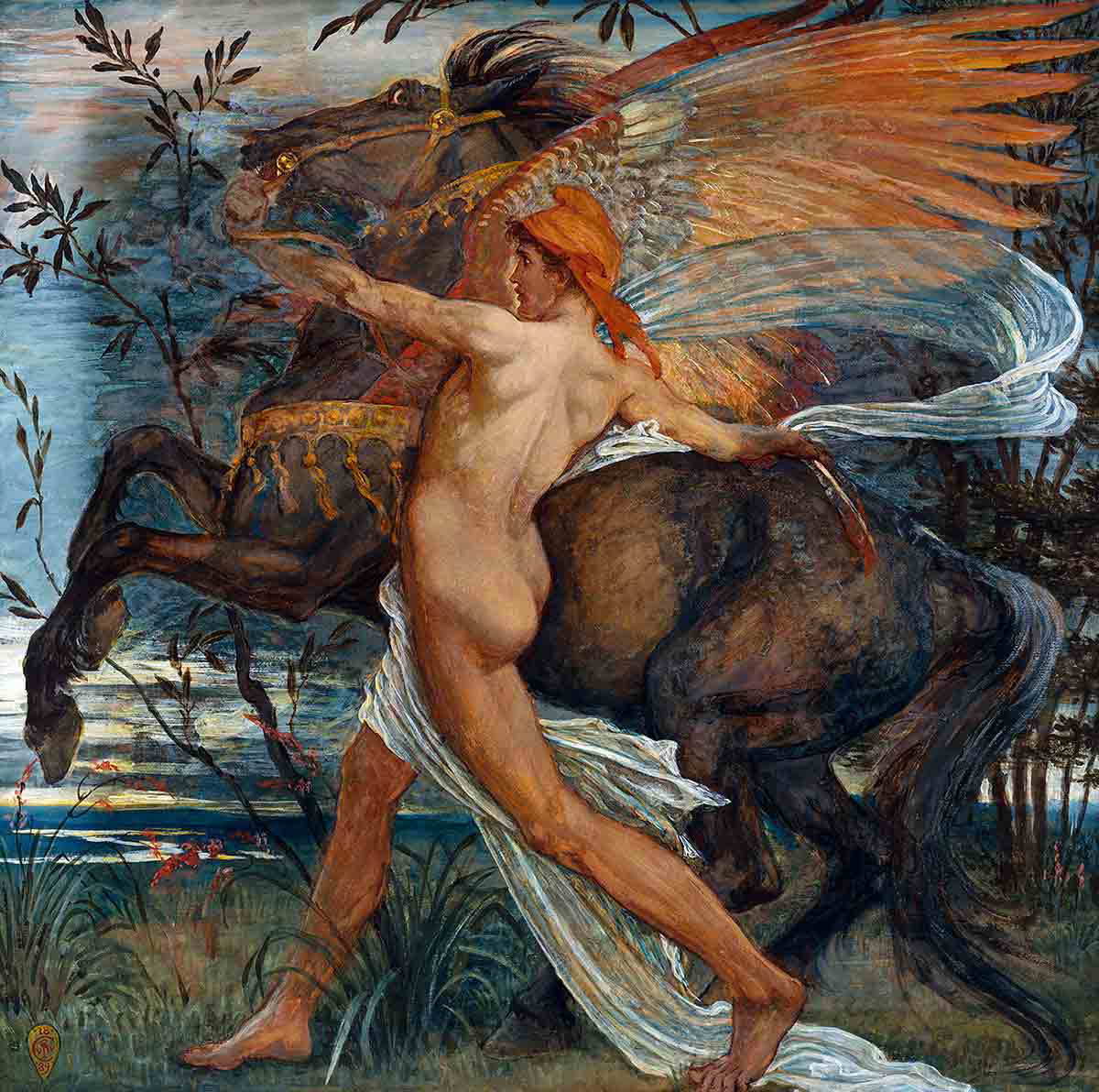 crane pegasus painting