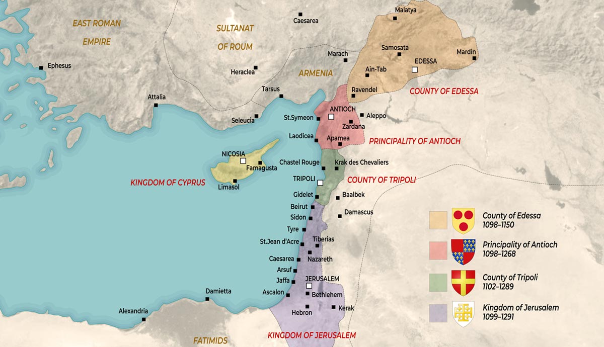 map of crusader states