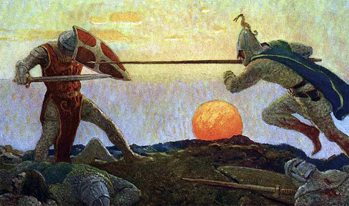 death arthur mordred n c wyeth