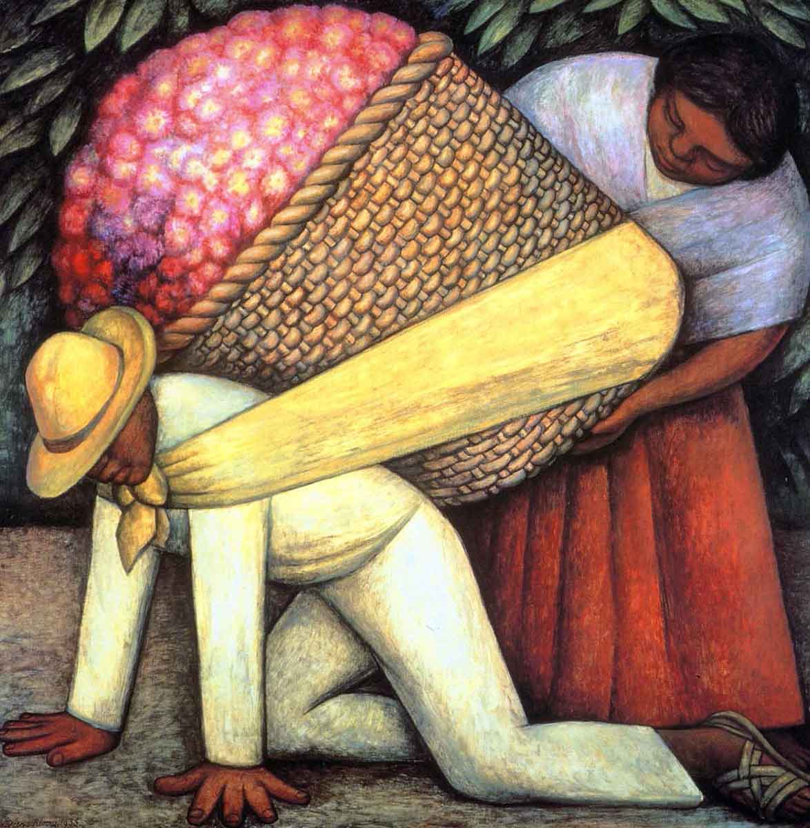 diego rivera flower carrier painting