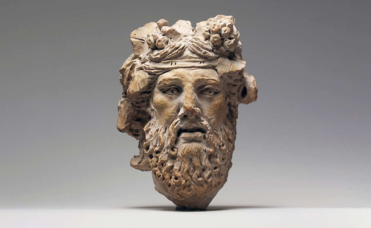 dionysos terracotta head bust