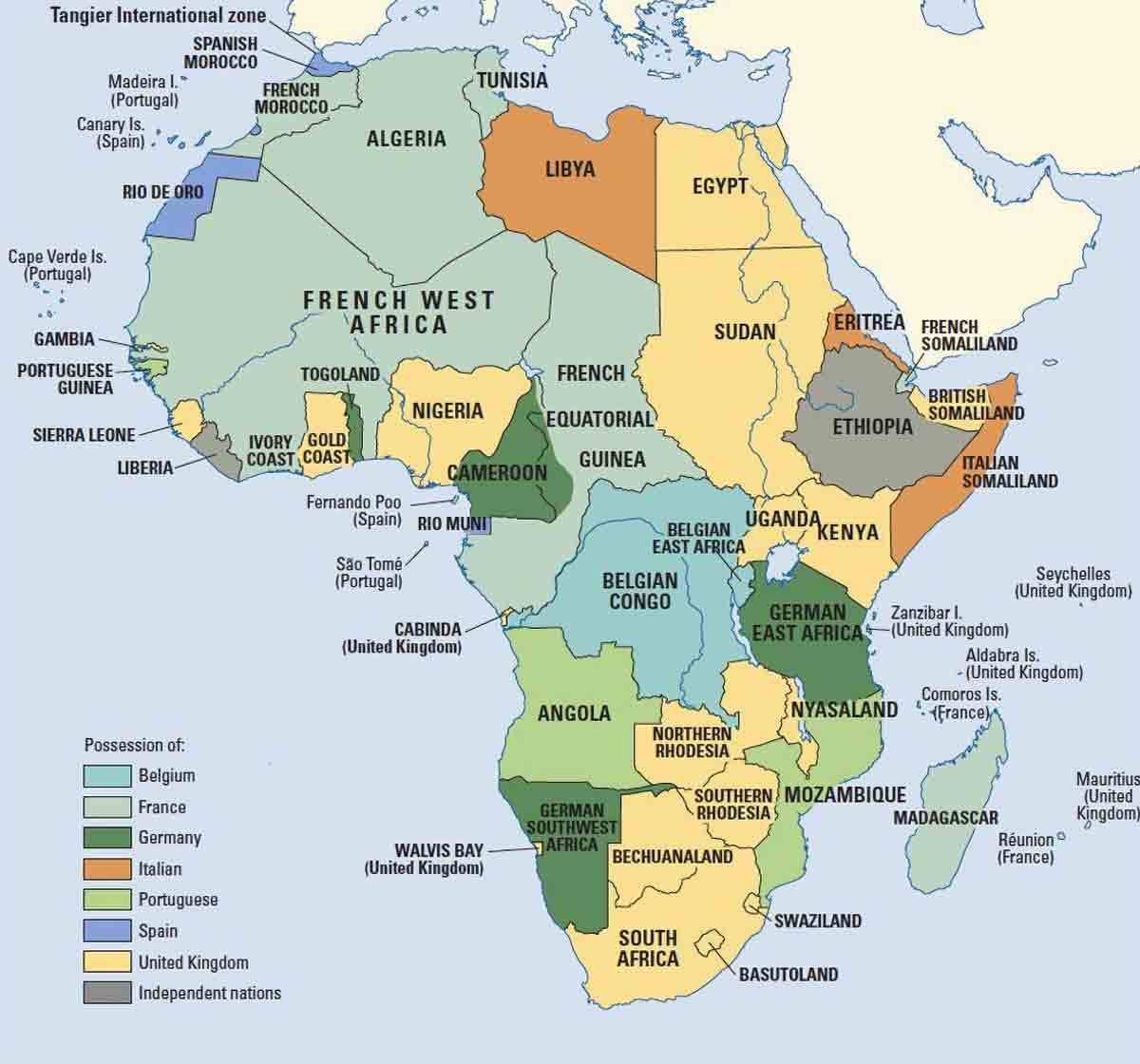 european colonies africa 1912 map
