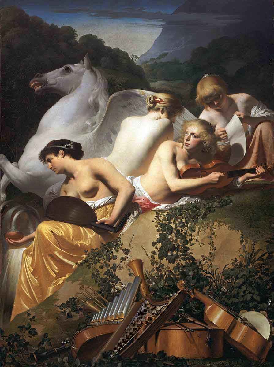 everdingen four muses pegasus painting