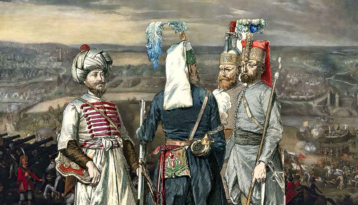 Turkish soldiers, 18th century battle scene