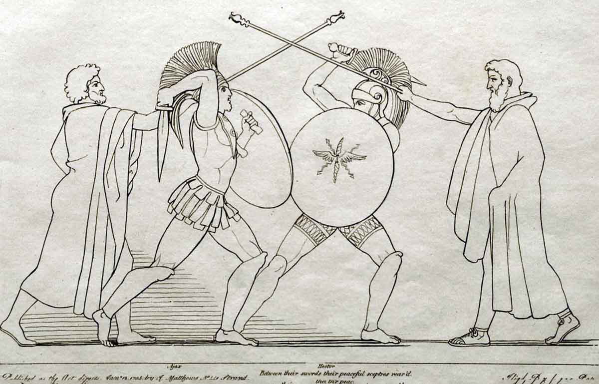 flaxman hector ajax separated etching