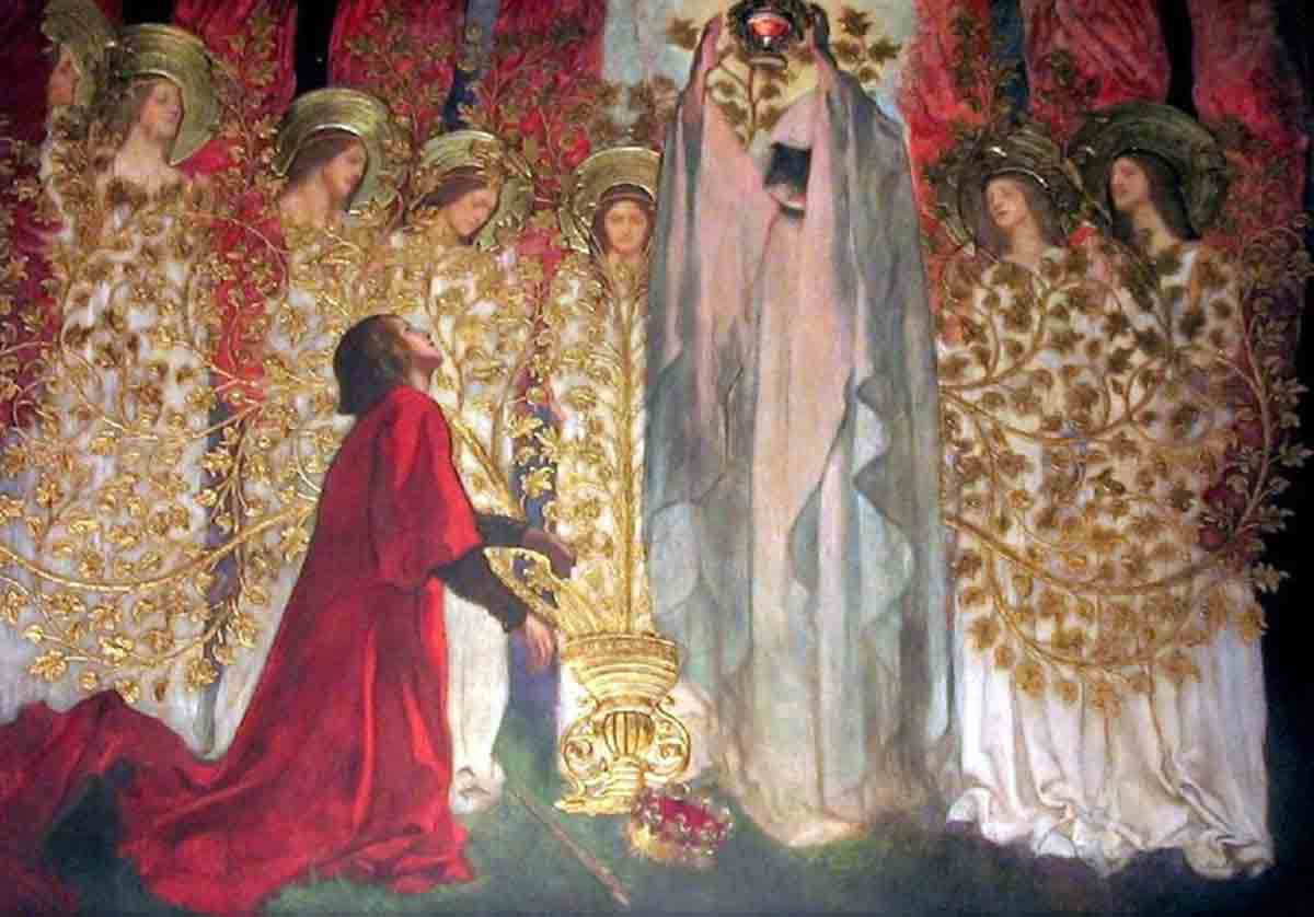 galahad finds holy grail edwin austin abbey 1890