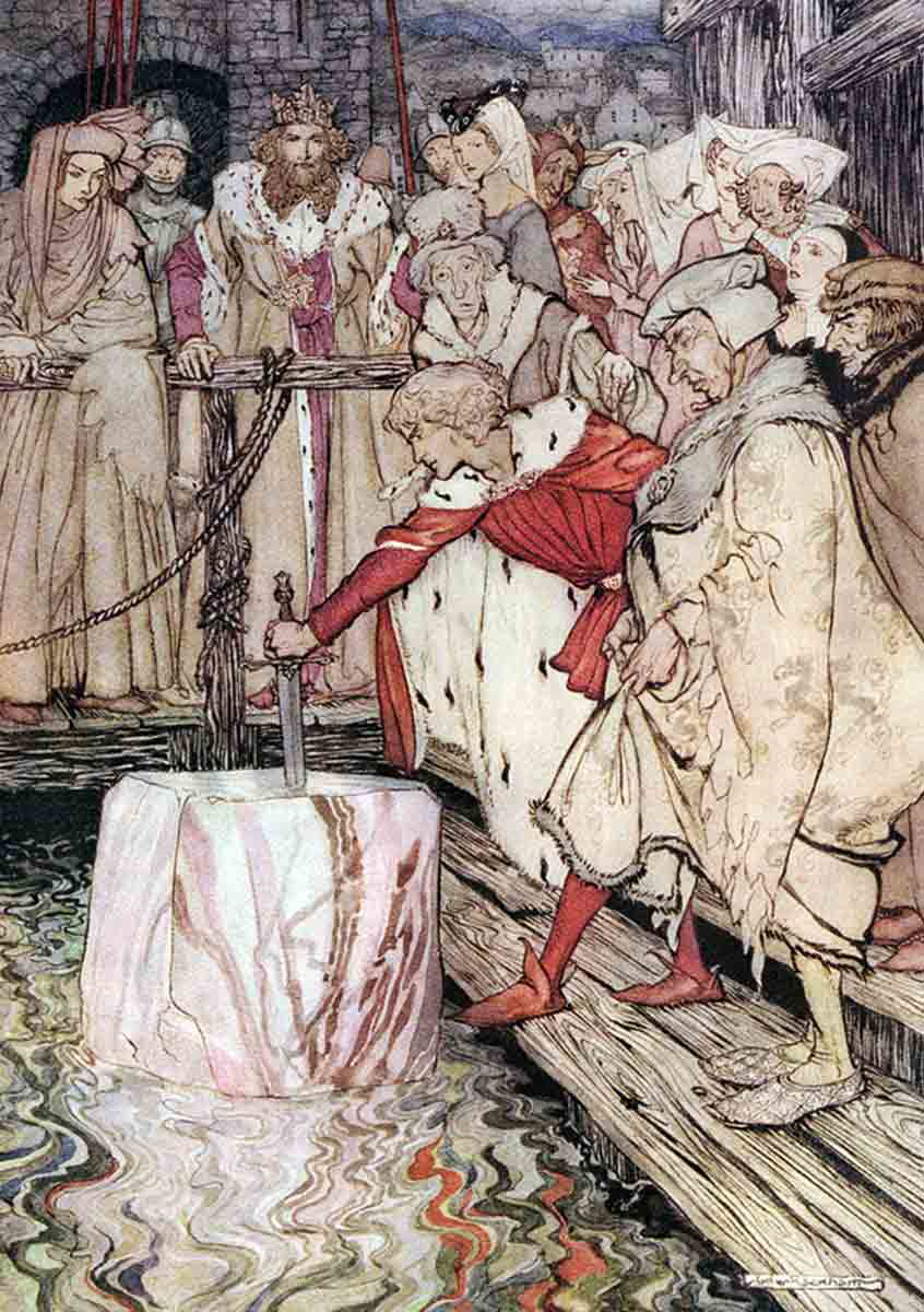 galahad pulled sword floating stone