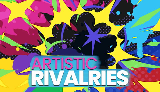abstract design with the text "ARTISTIC RIVALRIES"