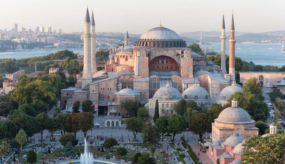 Exterior view of Hagia Sophia in Istanbul