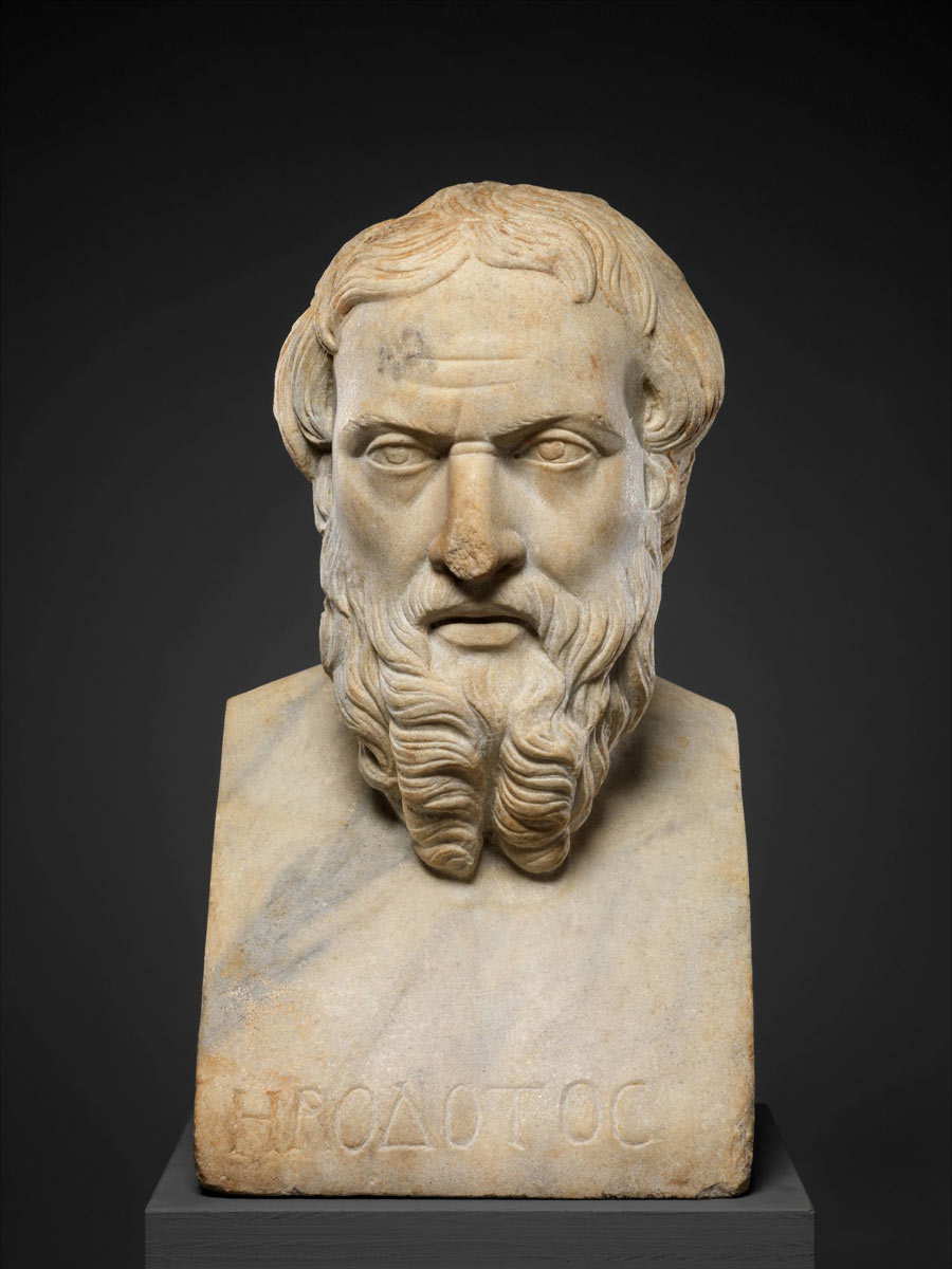 herodotus marble bust