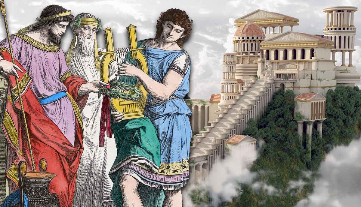 Mount Olympus and mythological figures
