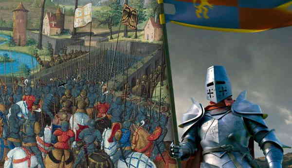siege of damascus 1148 painting with a knight