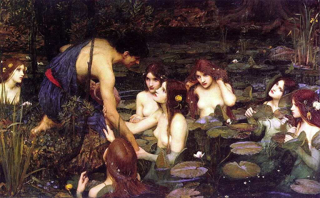 Hylas and the Nymphs painting John William Waterhouse