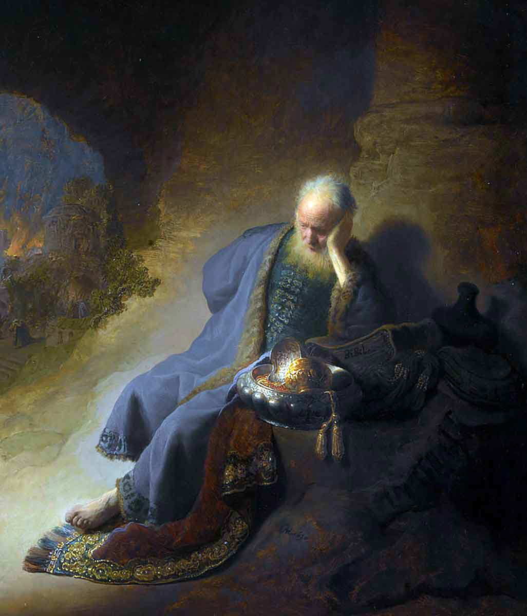 jeremiah weeps over jerusalem rembrandt