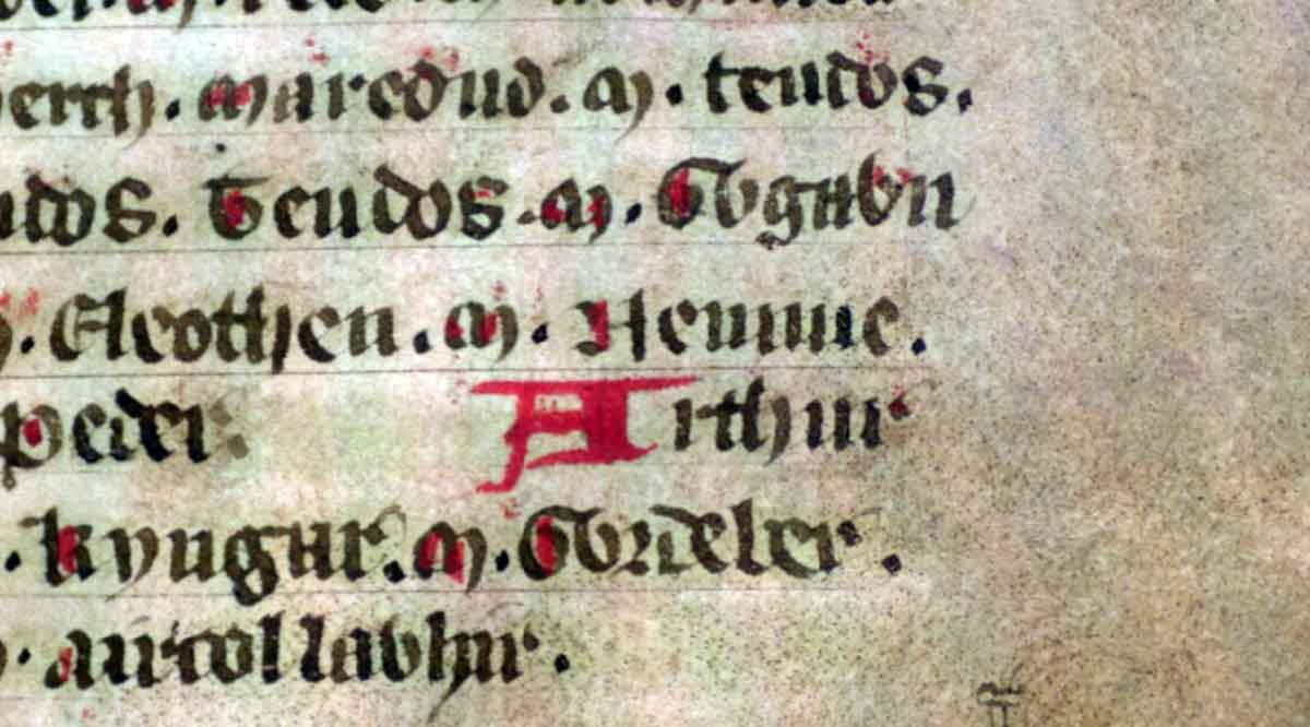 jesus college ms 20 genealogies folio 36r nennue noe nowy arthur dyfed