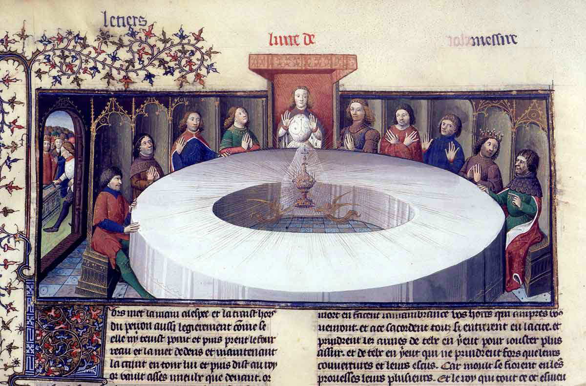 king arthur court knights round table holy grail vision