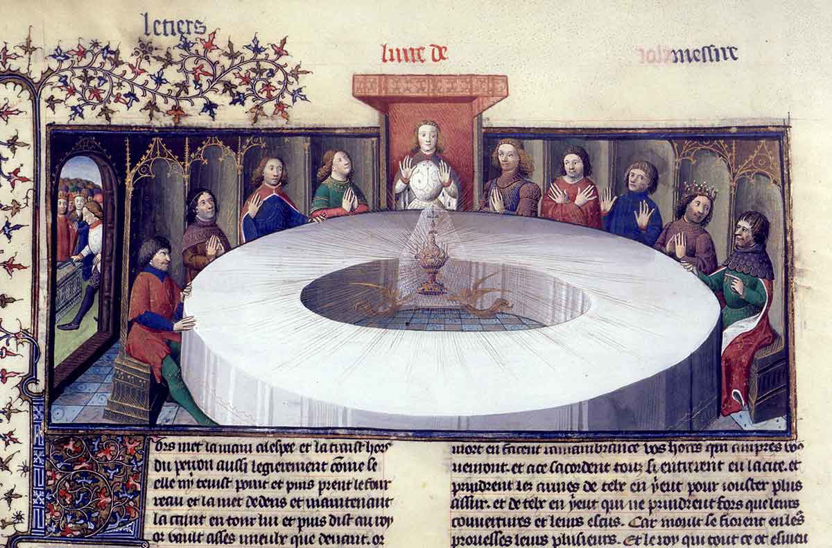 king arthur court knights round table holy grail vision