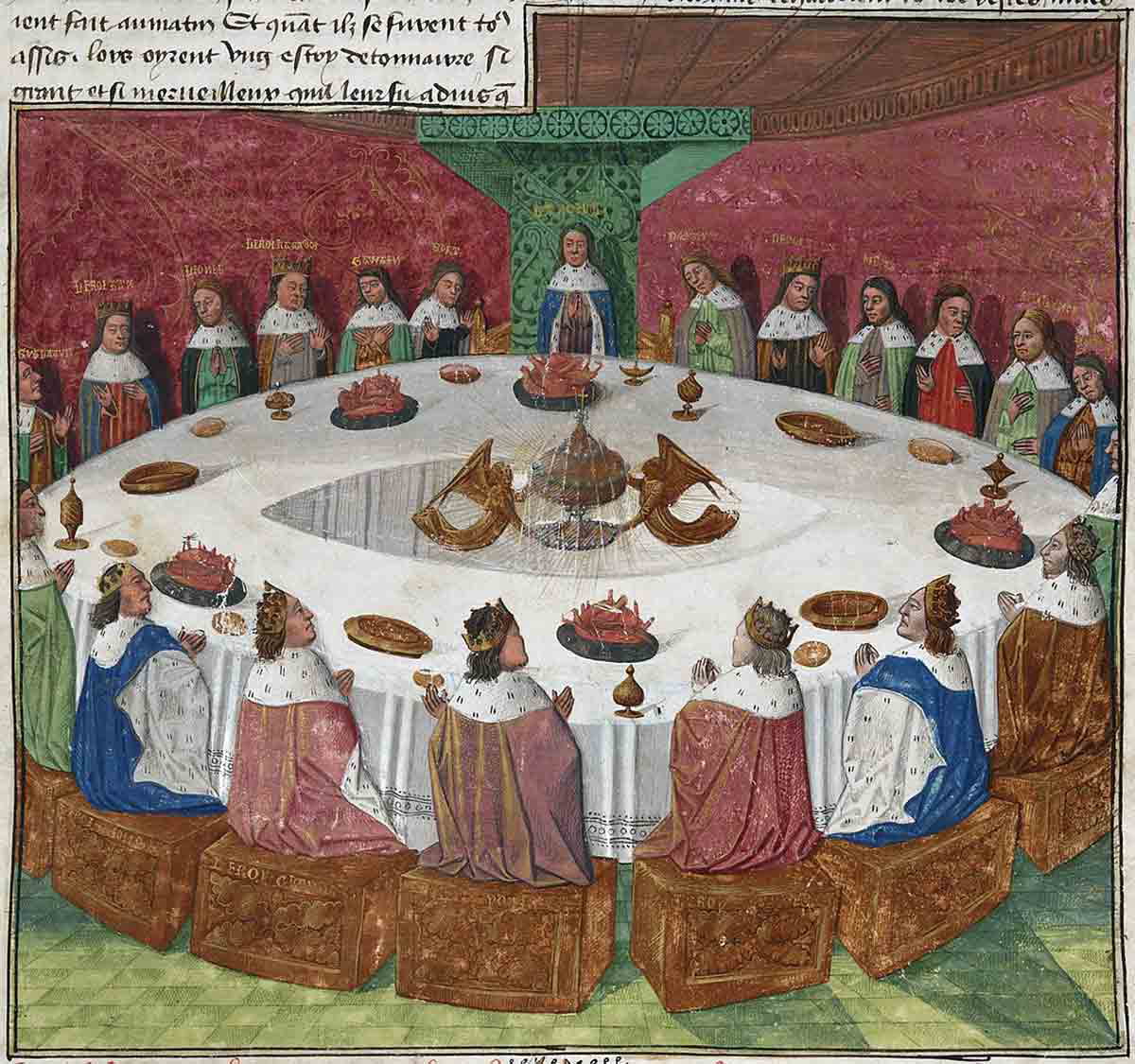 king arthur round table illustration manuscript bnf 112 prose lancelot evrard d_espinques