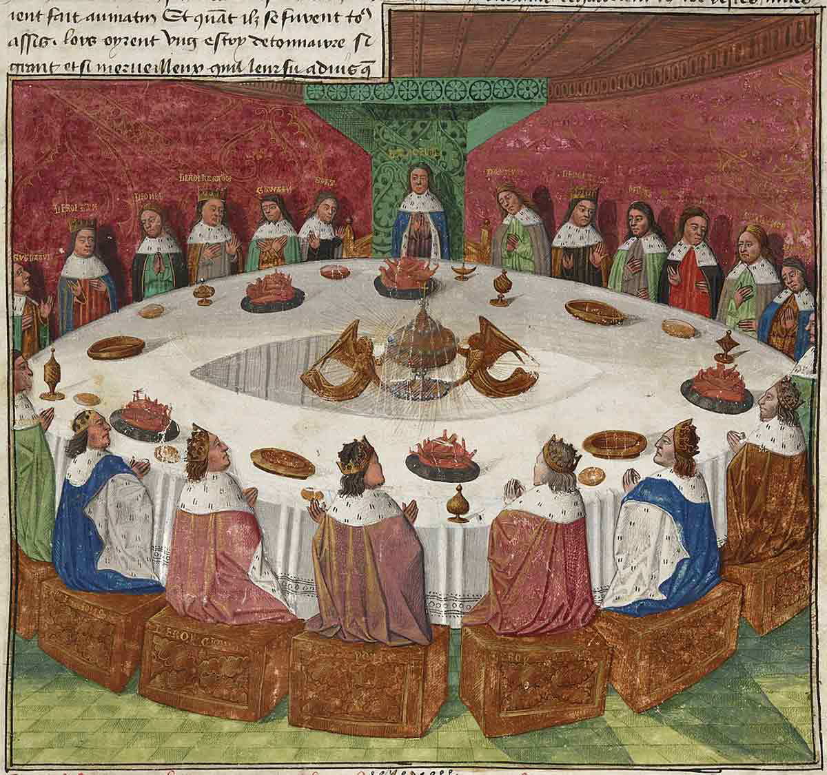 king arthur round table illustration manuscript bnf 112 prose lancelot evrard d_espinques