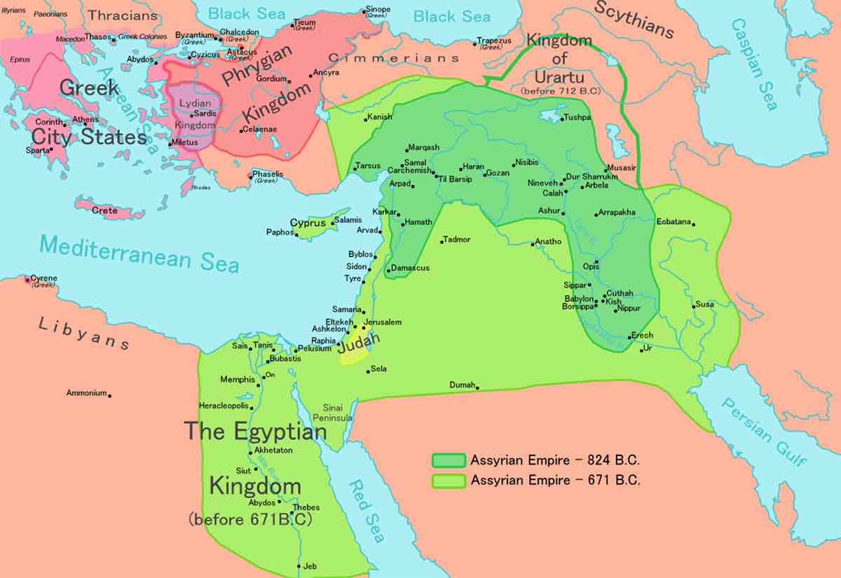 map assyrian empire