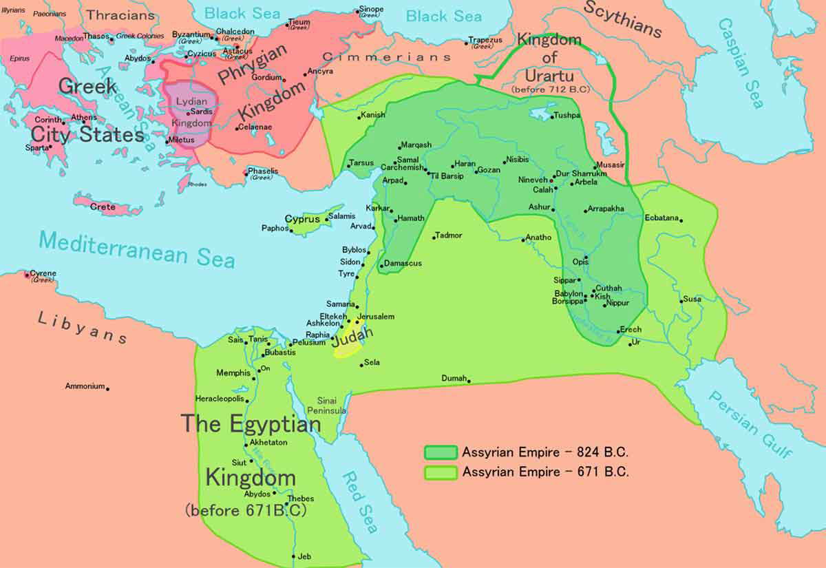 map assyrian empire