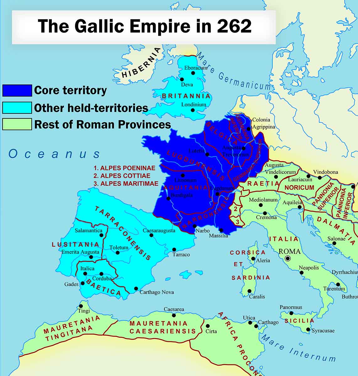 map gallic empire 271
