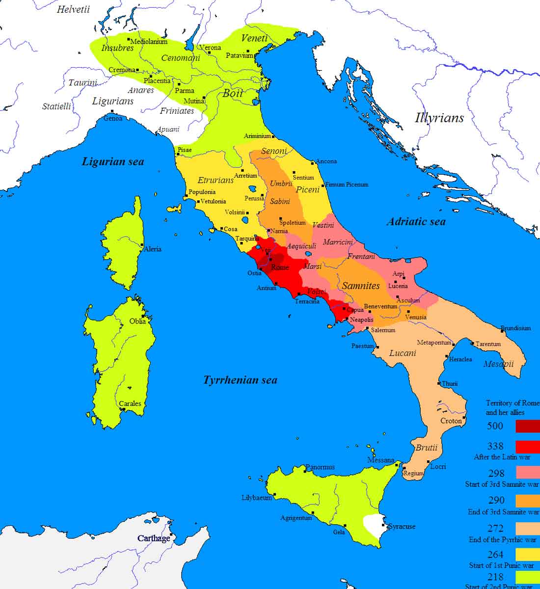 map roman expansion italy