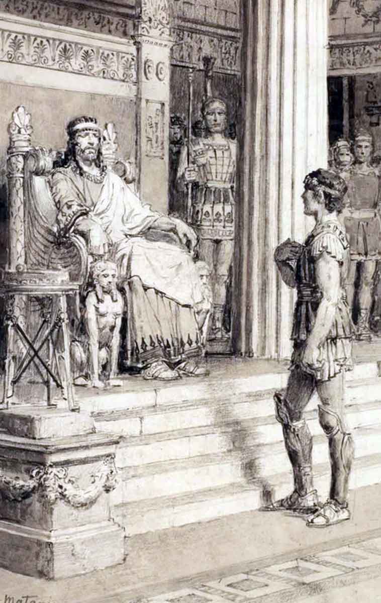 matania bellepheron before king iobates lycia drawing