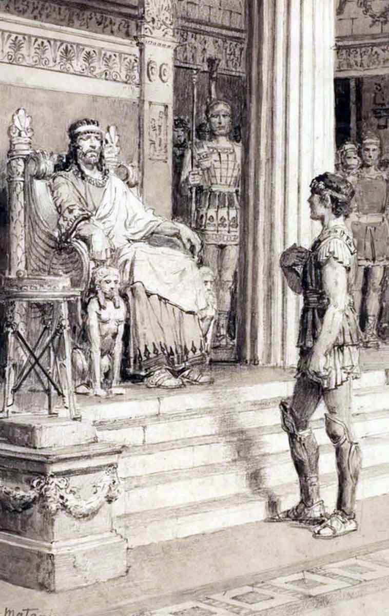 matania bellepheron before king iobates lycia drawing