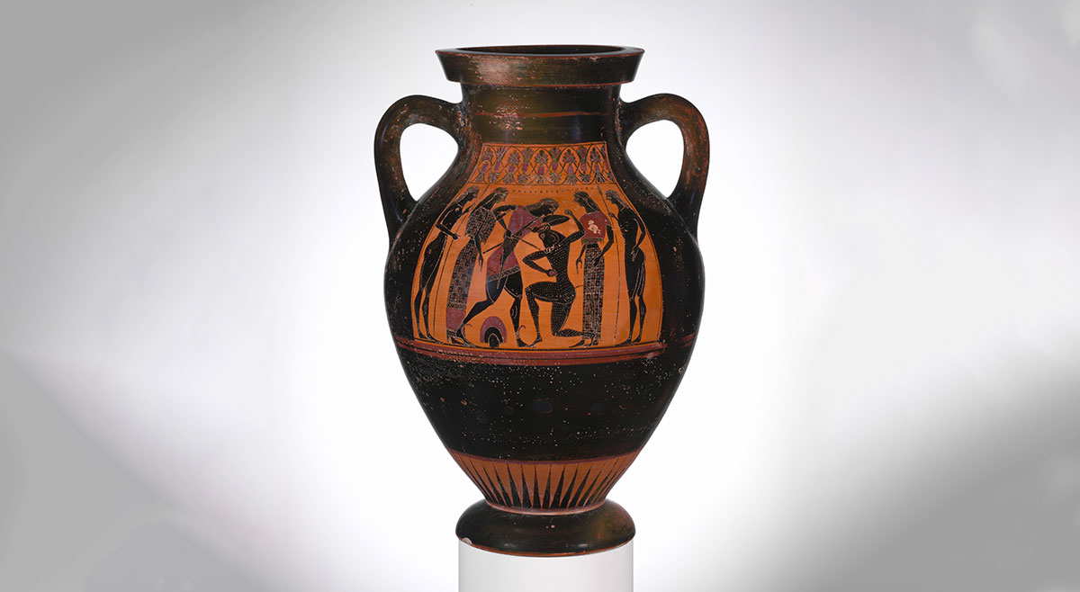 minotaur theseus terracotta amphora