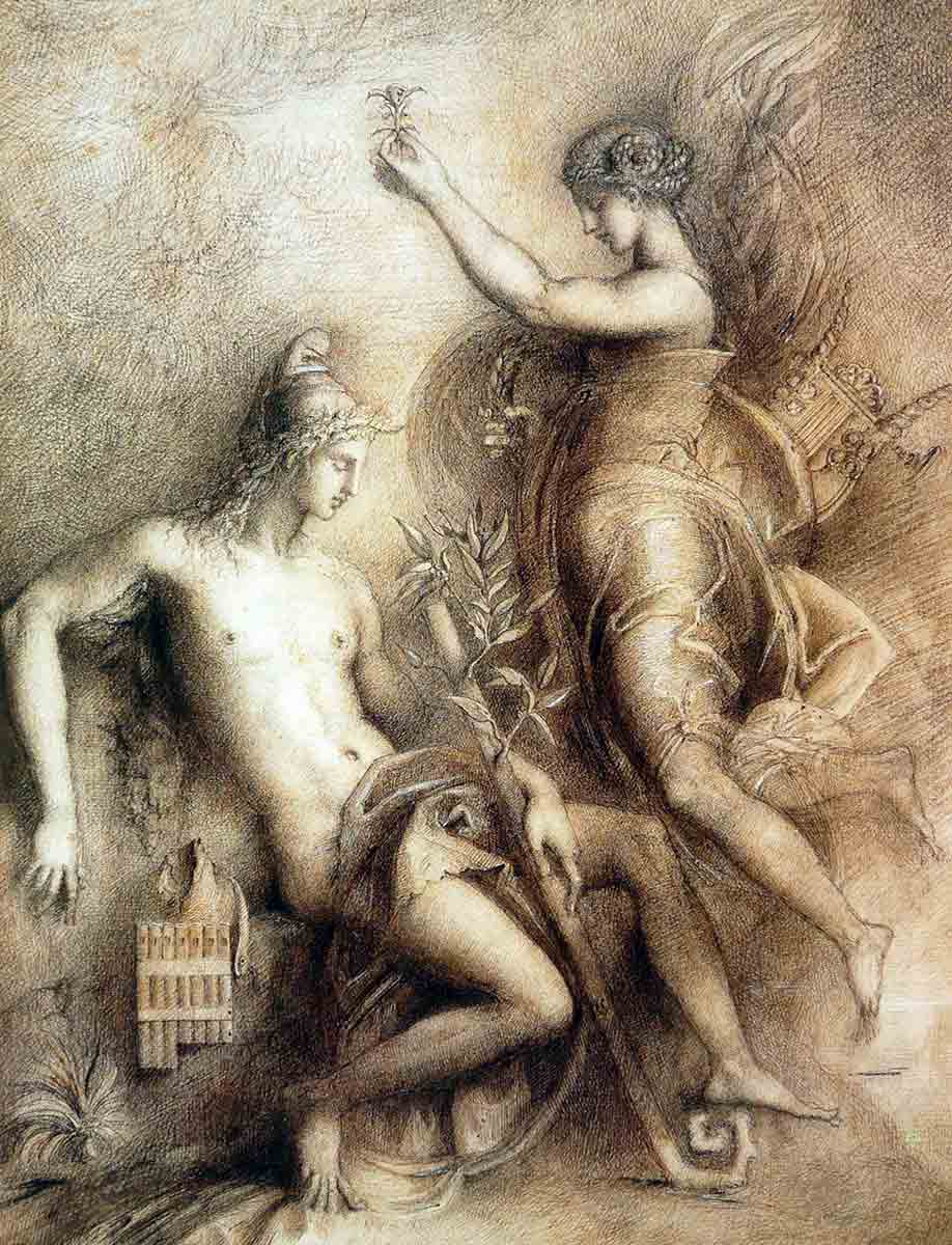 moreau hesiod muse drawing