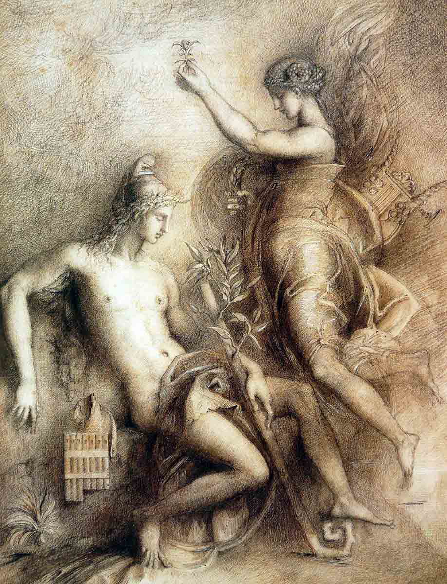 moreau hesiod muse drawing
