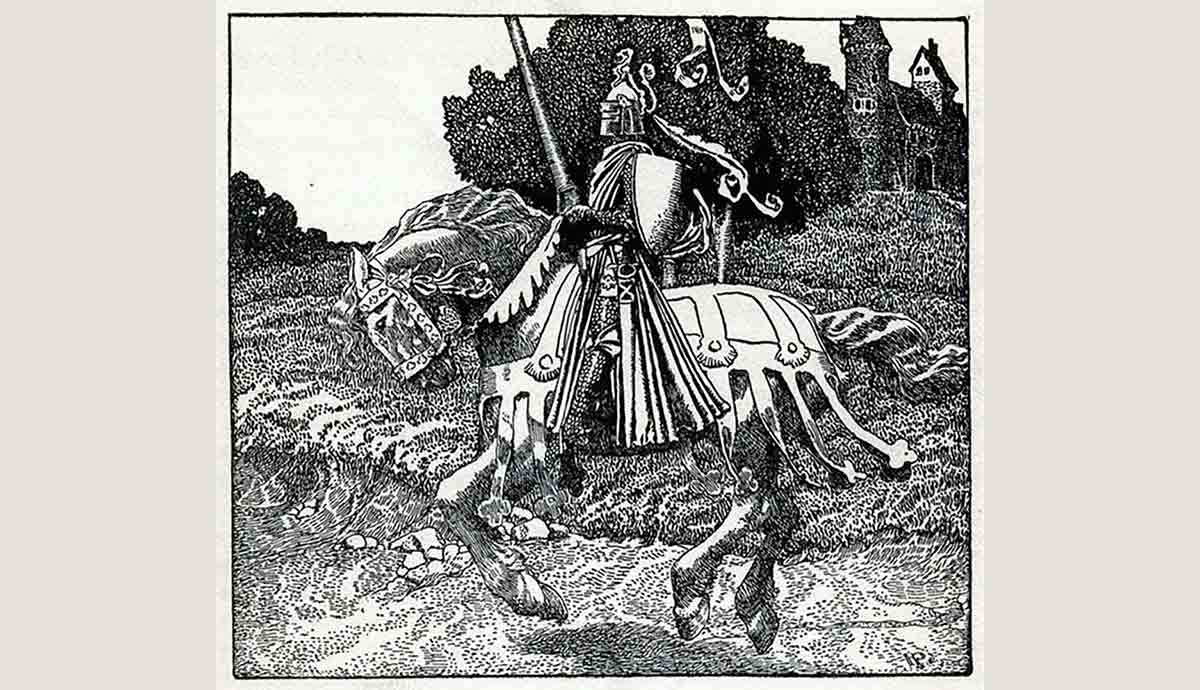 mounted knight book art
