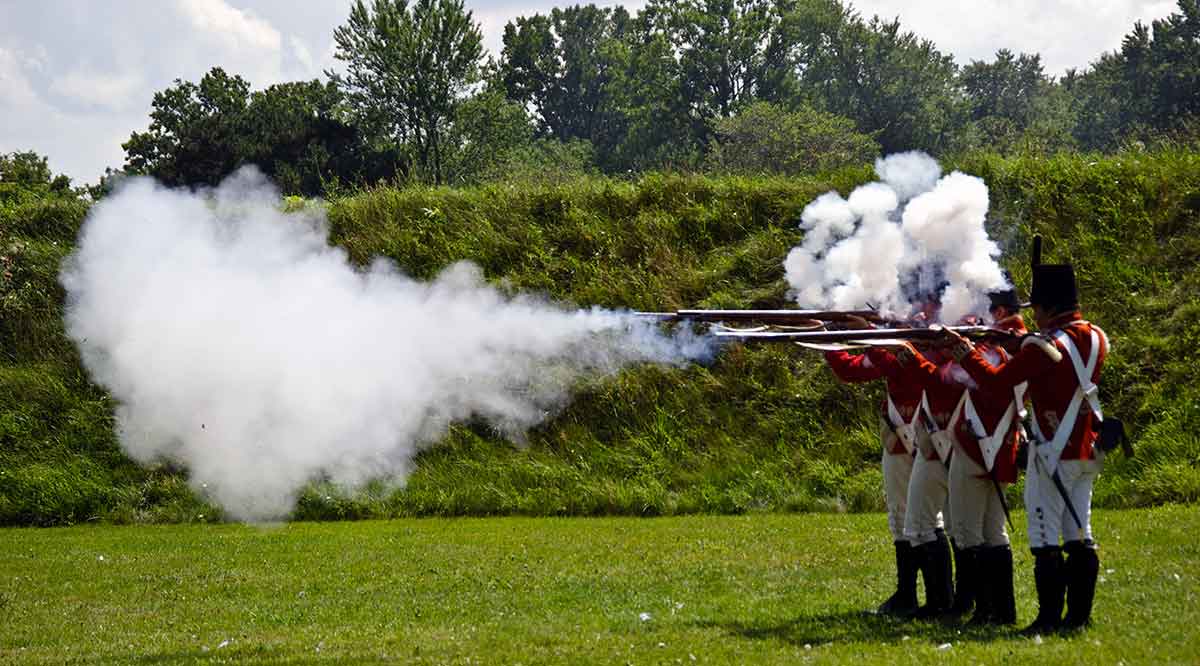 musket fire redcoats