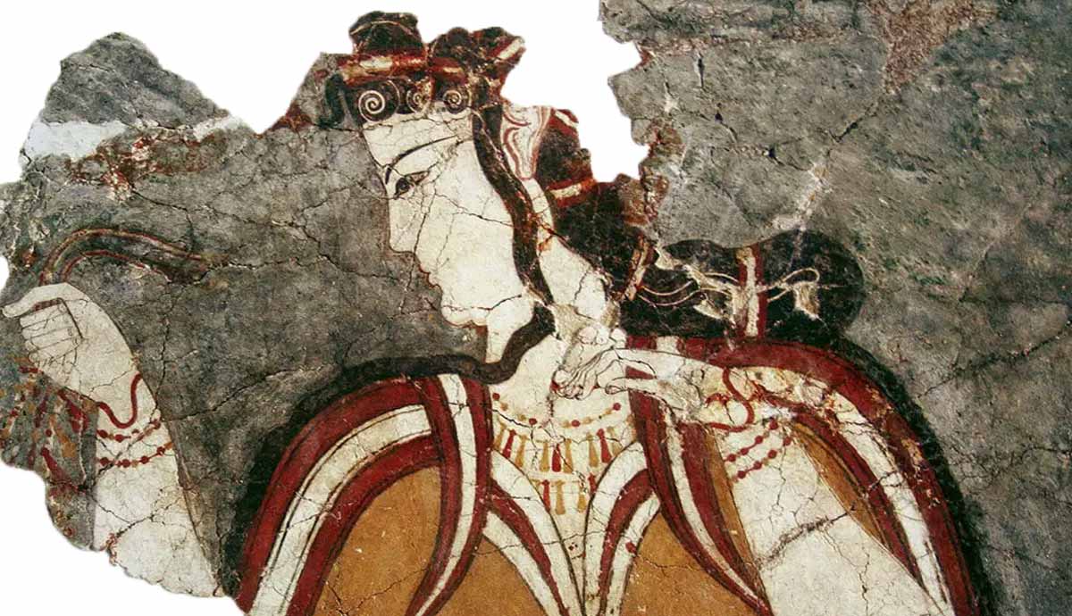 mycenaean fresco wall painting conquered minoans