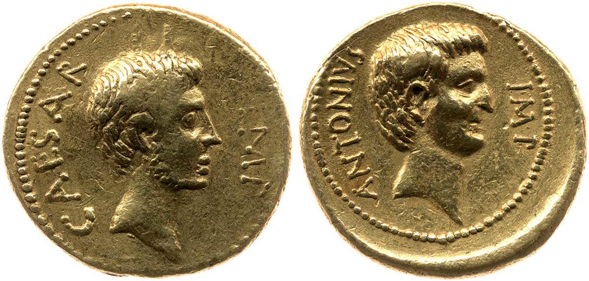 octavian mark athony coin
