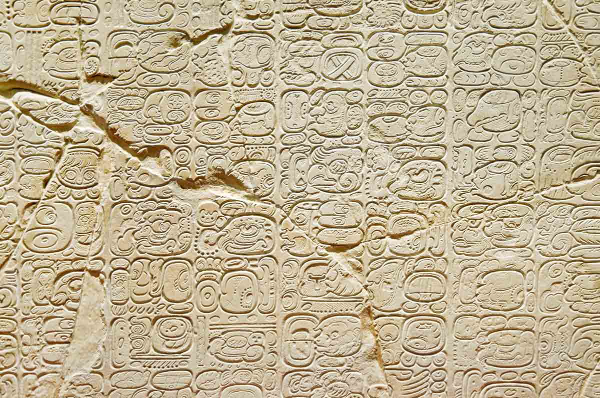 original Mayan hieroglyphic script