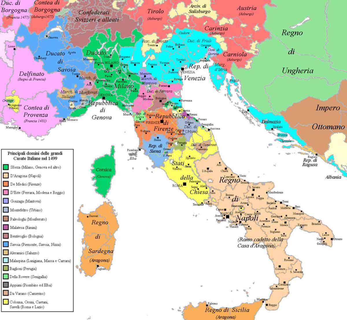papal states 1499 map