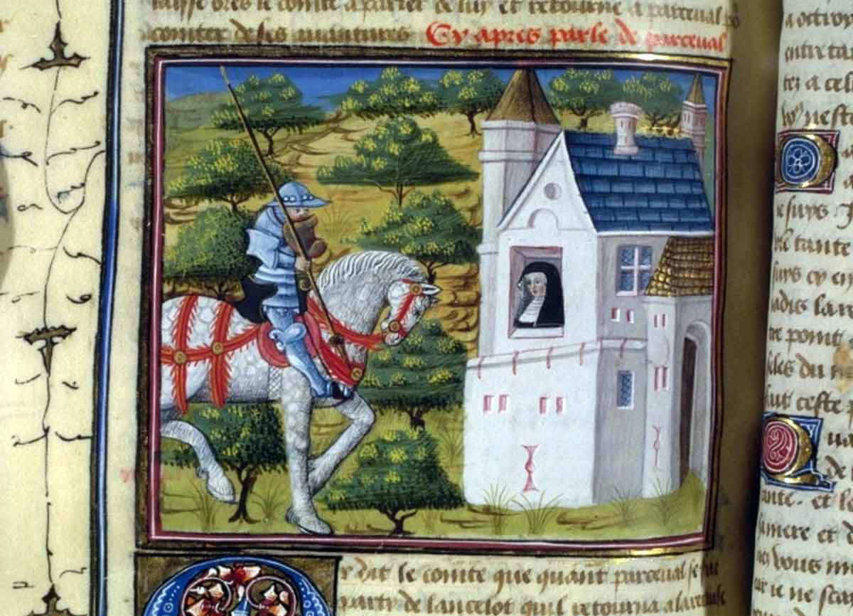 percival arriving hermitage 15th century illustration perceval wikimedia commons cc by sa 3.0