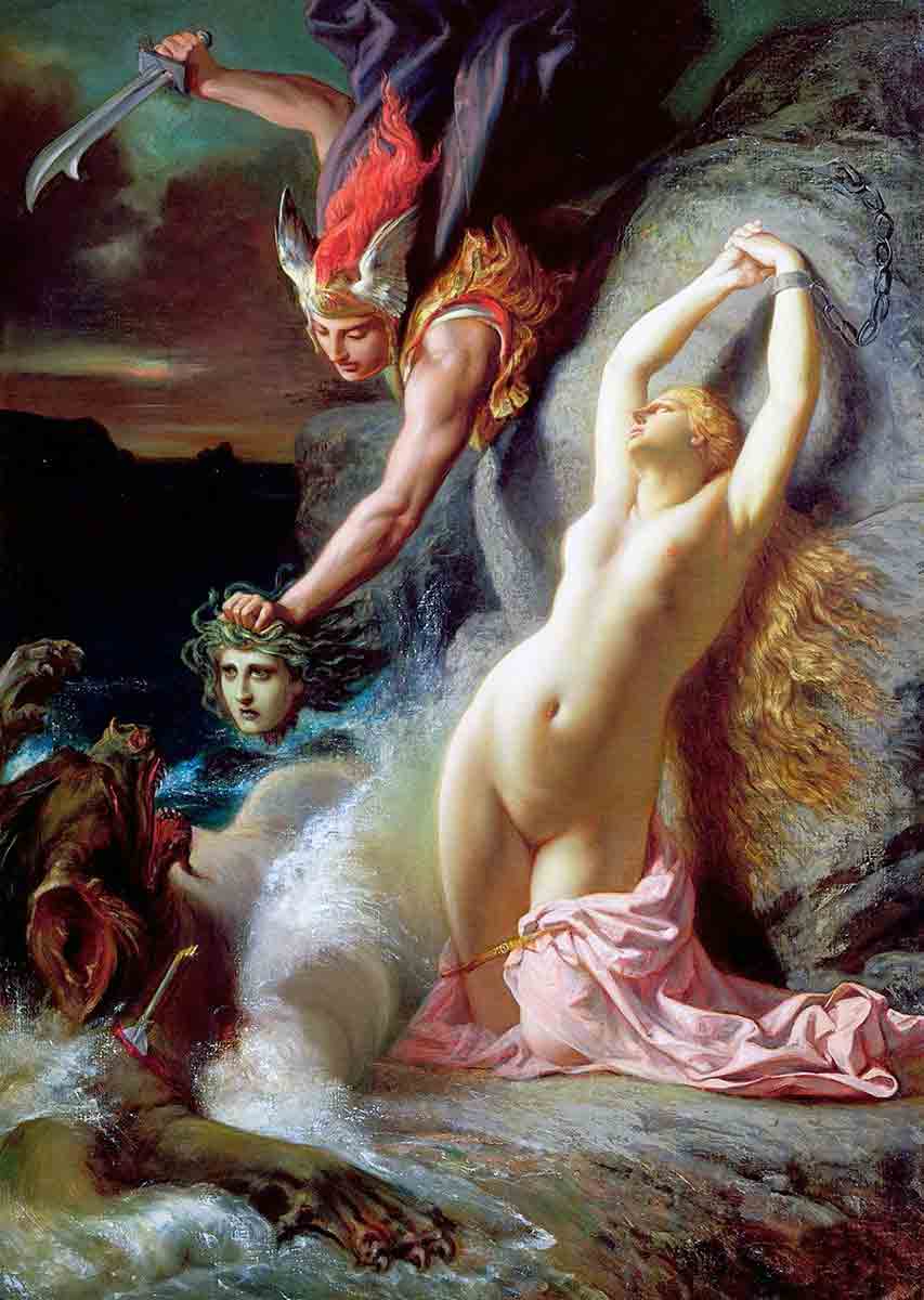 picou andromeda chained rock painting