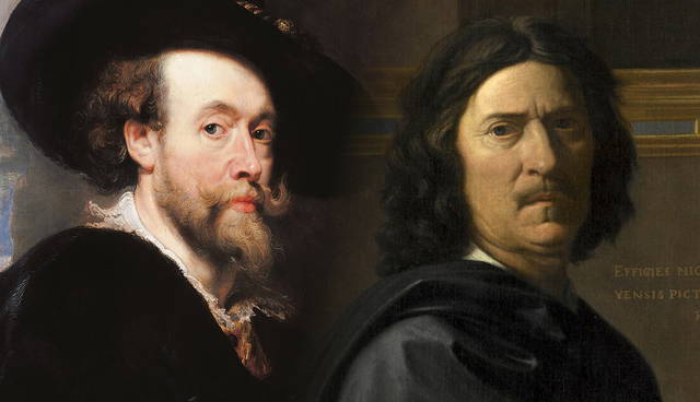 Self-portraits of Poussin and Rubens