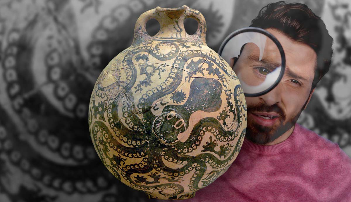 rarest ancient minoan octopus vase
