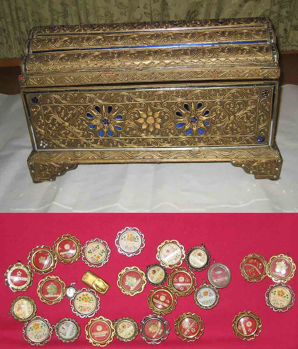 reliquary with relics many saints