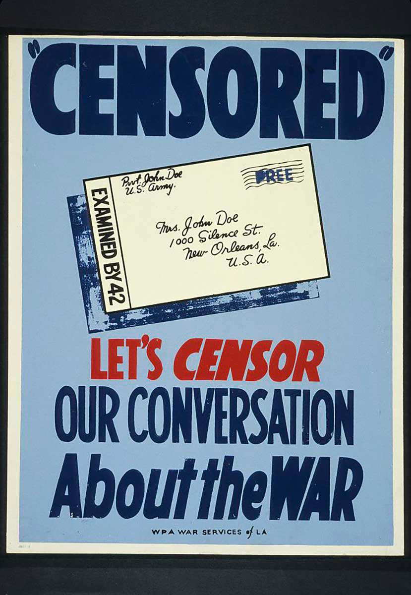 self censorship war archives
